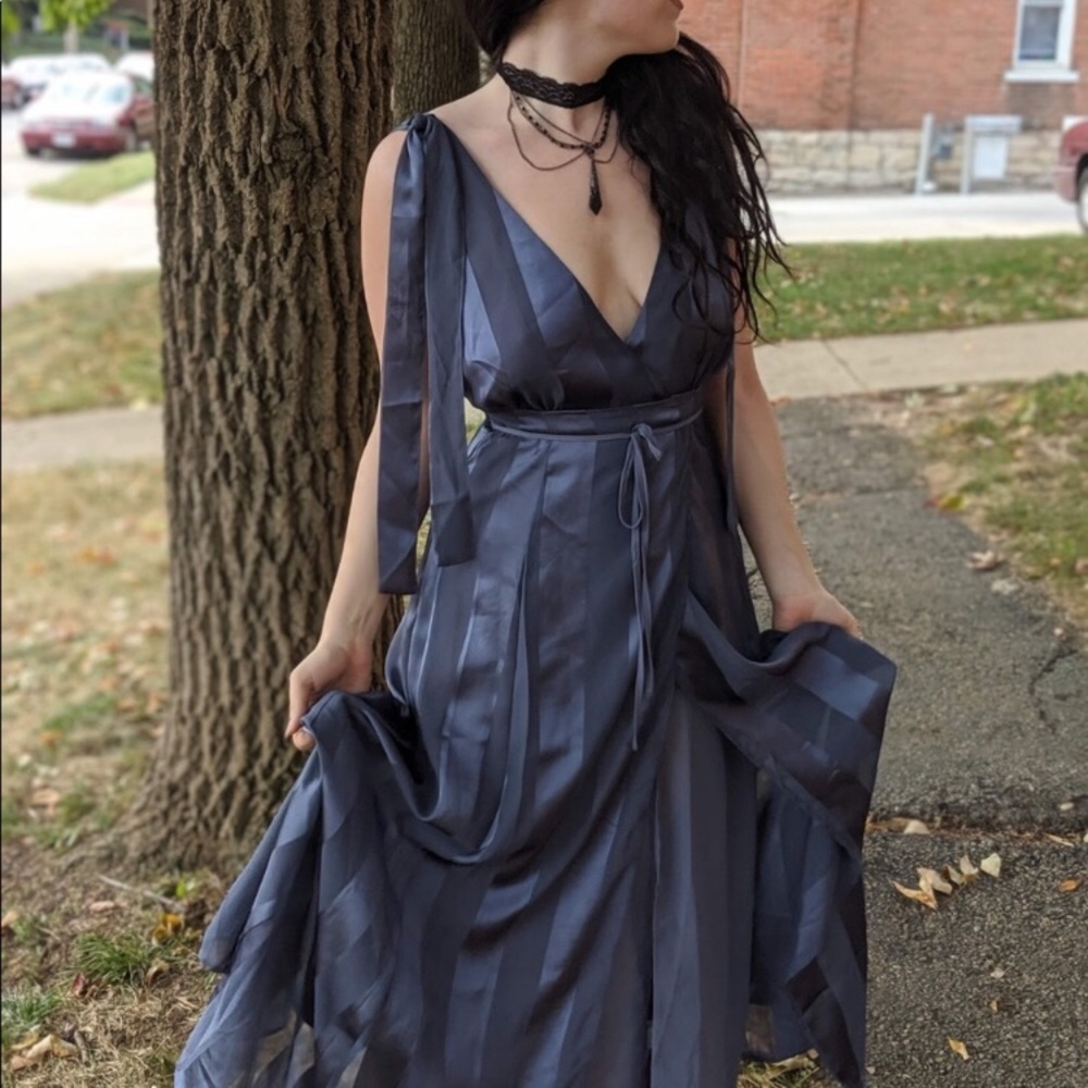 Stripe maxi wrap  dress